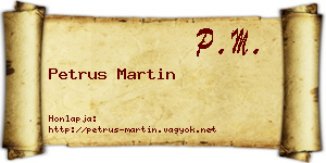 Petrus Martin névjegykártya